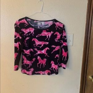 Nice lady horse print blouse